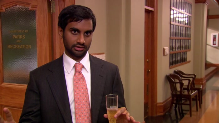 AND LESLIE GETS PLASTERED.  