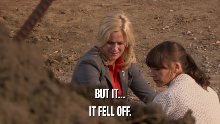BUT IT... IT FELL OFF. 