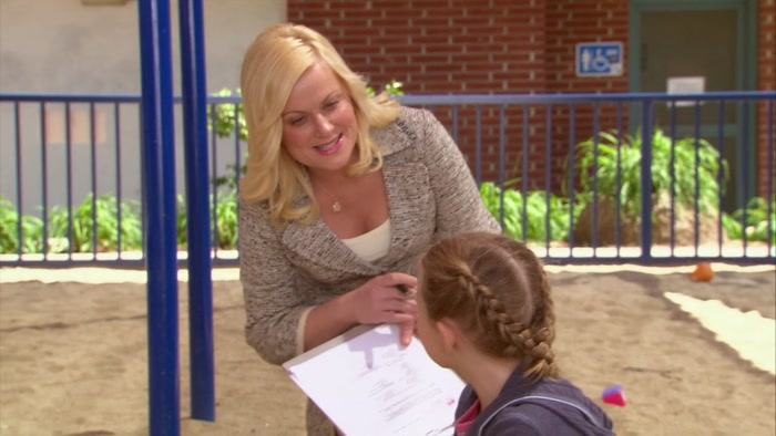 MY NAME IS LESLIE KNOPE, AND I WORK FOR THE PARKS AND RECREATION DEPARTMENT. 