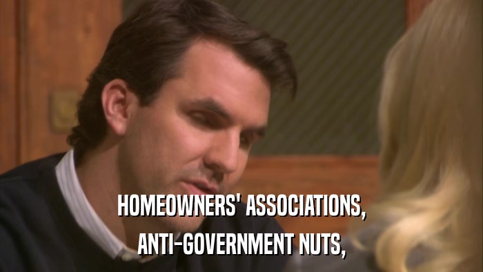 HOMEOWNERS' ASSOCIATIONS, ANTI-GOVERNMENT NUTS, 