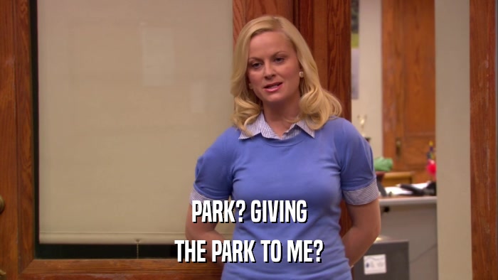 PARK? GIVING THE PARK TO ME? 