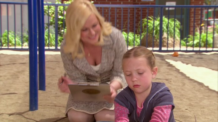 MS. KNOPE, THERE'S A DRUNK STUCK IN THE SLIDE. 