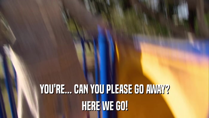 YOU'RE... CAN YOU PLEASE GO AWAY? HERE WE GO! 