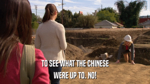 TO SEE WHAT THE CHINESE WERE UP TO. NO! 