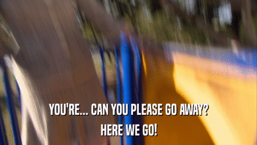 YOU'RE... CAN YOU PLEASE GO AWAY? HERE WE GO! 