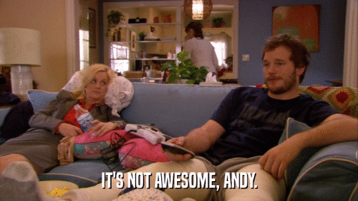 IT'S NOT AWESOME, ANDY.  
