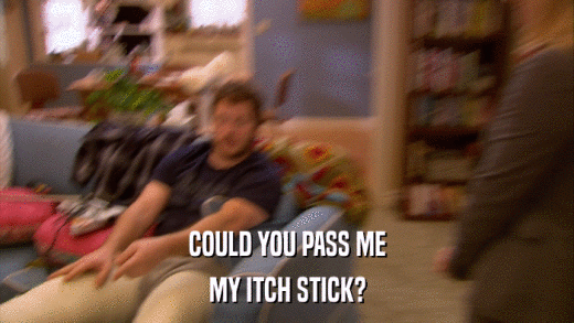 COULD YOU PASS ME MY ITCH STICK? 