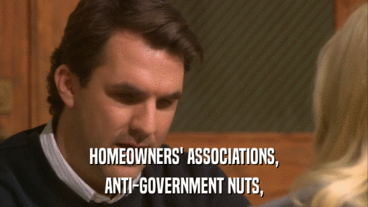 HOMEOWNERS' ASSOCIATIONS, ANTI-GOVERNMENT NUTS, 