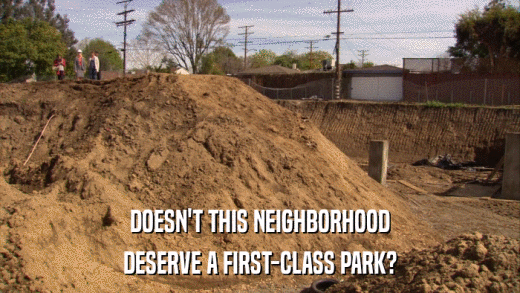 DOESN'T THIS NEIGHBORHOOD DESERVE A FIRST-CLASS PARK? 
