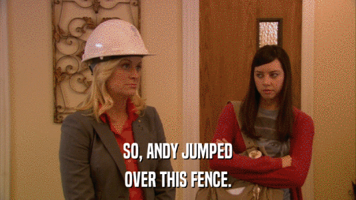 SO, ANDY JUMPED OVER THIS FENCE. 
