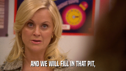 AND WE WILL FILL IN THAT PIT,  