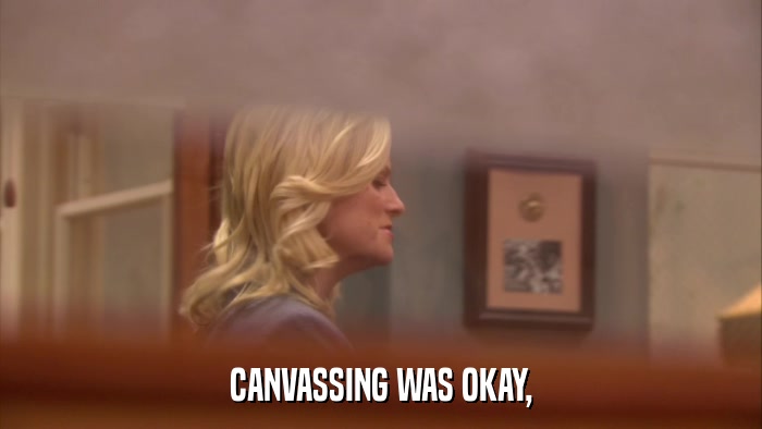 CANVASSING WAS OKAY,  