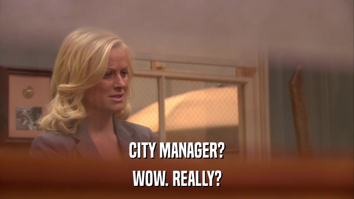 CITY MANAGER? WOW. REALLY? 