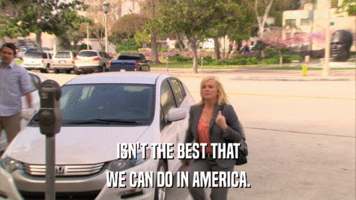 ISN'T THE BEST THAT WE CAN DO IN AMERICA. 