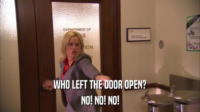 WHO LEFT THE DOOR OPEN? NO! NO! NO! 