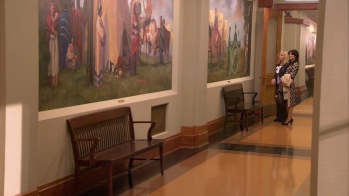 SO THERE ARE 10 MURALS HERE IN THIS HALLWAY. 