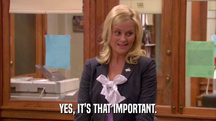 YES, IT'S THAT IMPORTANT.  