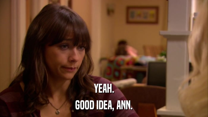 YEAH. GOOD IDEA, ANN. 