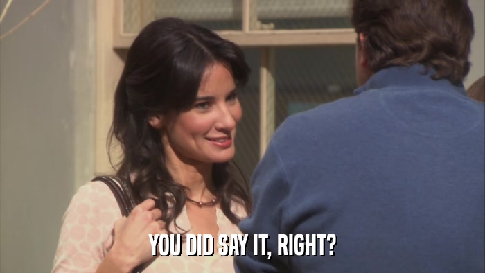 YOU DID SAY IT, RIGHT?  