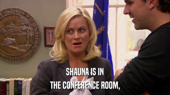 SHAUNA IS IN THE CONFERENCE ROOM, 
