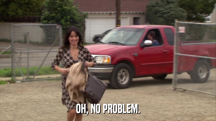 OH, NO PROBLEM.  