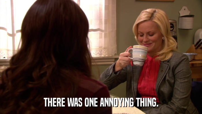 THERE WAS ONE ANNOYING THING.  