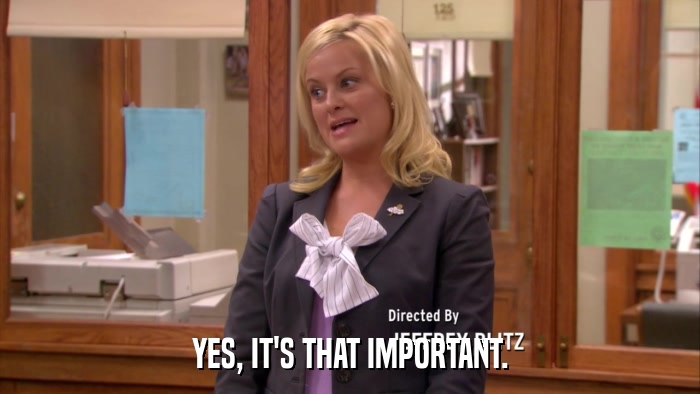 YES, IT'S THAT IMPORTANT.  