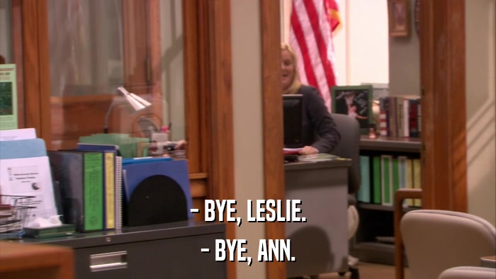 - BYE, LESLIE. - BYE, ANN. 