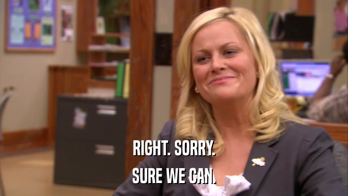 RIGHT. SORRY. SURE WE CAN. 