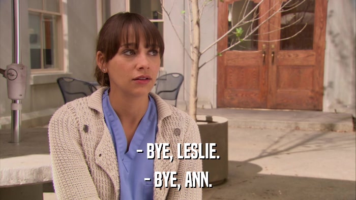 - BYE, LESLIE. - BYE, ANN. 
