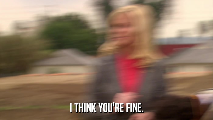 I THINK YOU'RE FINE.  
