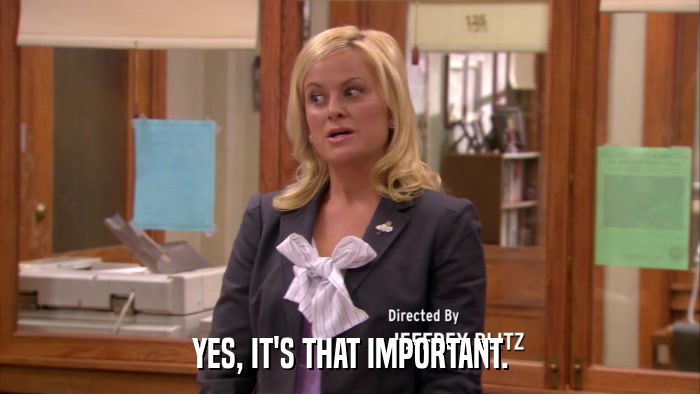 YES, IT'S THAT IMPORTANT.  