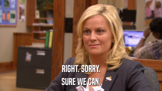 RIGHT. SORRY. SURE WE CAN. 