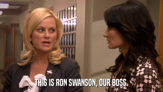 THIS IS RON SWANSON, OUR BOSS.  