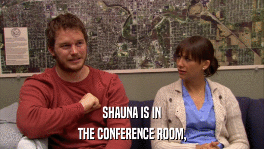 SHAUNA IS IN THE CONFERENCE ROOM, 