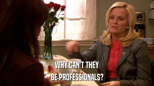 WHY CAN'T THEY BE PROFESSIONALS? 