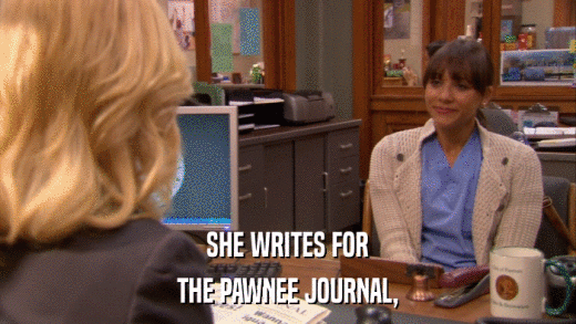 SHE WRITES FOR THE PAWNEE JOURNAL, 