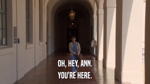 OH, HEY, ANN. YOU'RE HERE. 