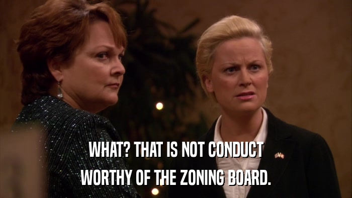 WHAT? THAT IS NOT CONDUCT WORTHY OF THE ZONING BOARD. 