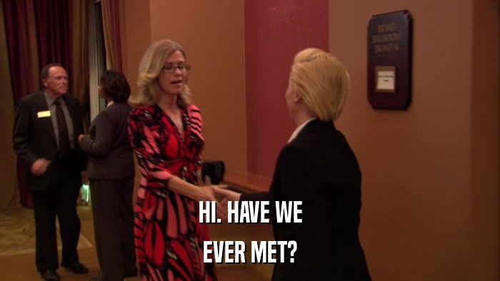 HI. HAVE WE EVER MET? 