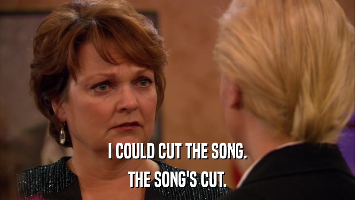 I COULD CUT THE SONG. THE SONG'S CUT. 