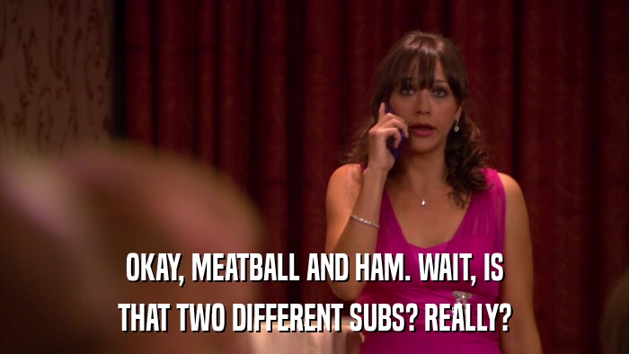 OKAY, MEATBALL AND HAM. WAIT, IS THAT TWO DIFFERENT SUBS? REALLY? 