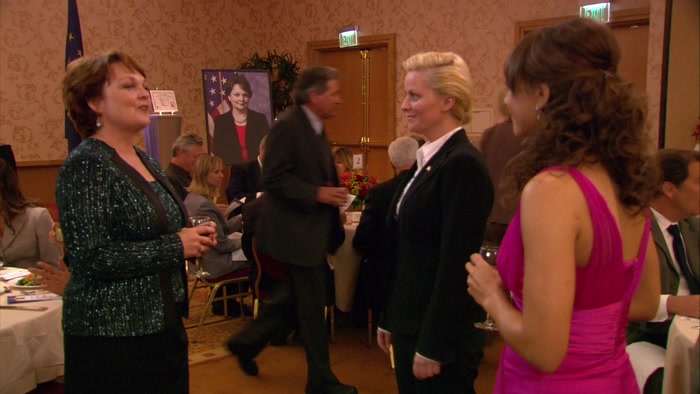 OH, RIGHT, LESLIE'S NEW FRIEND.  