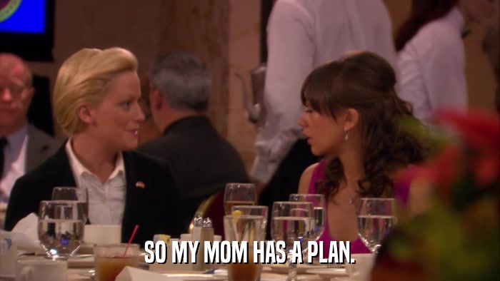 SO MY MOM HAS A PLAN.  