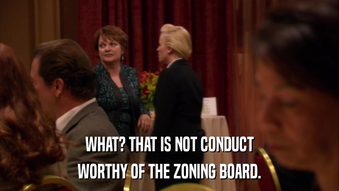 WHAT? THAT IS NOT CONDUCT WORTHY OF THE ZONING BOARD. 