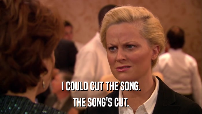 I COULD CUT THE SONG. THE SONG'S CUT. 