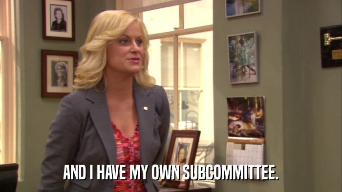 AND I HAVE MY OWN SUBCOMMITTEE.  