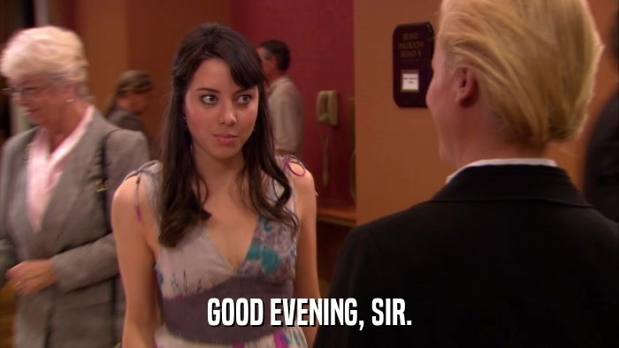 GOOD EVENING, SIR.  