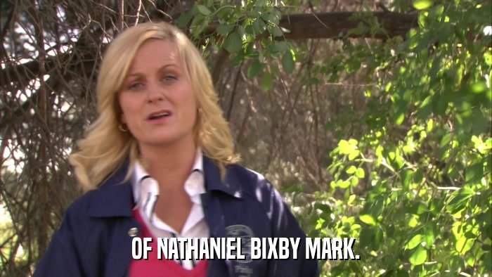 OF NATHANIEL BIXBY MARK.  