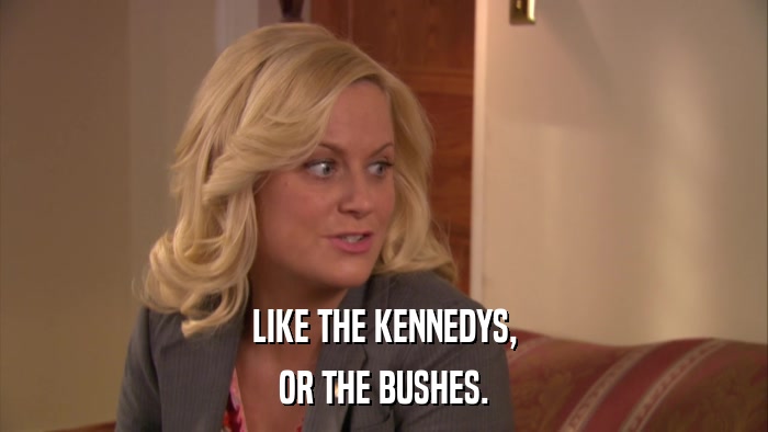 LIKE THE KENNEDYS, OR THE BUSHES. 